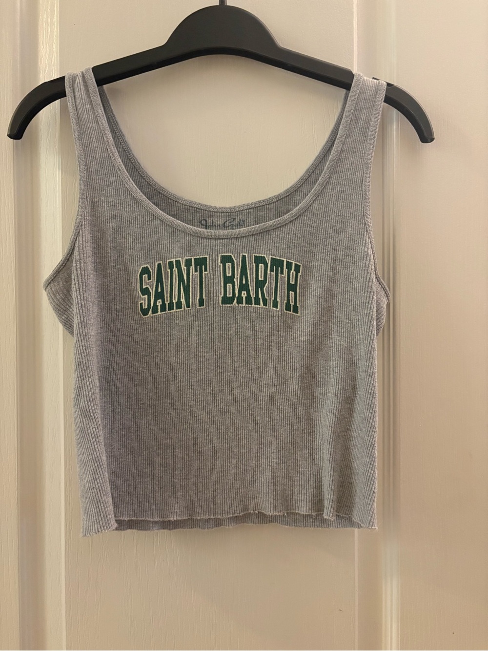 Brandy Melville Gray Ribbed Tank Top - 'Saint Barth' Graphic